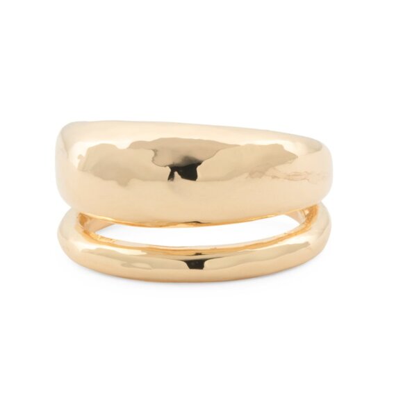 ETRUSCA GIOIELLI Gold Made In Italy 18kt Gold Plated Multi Band Ring - Picture 1 of 2
